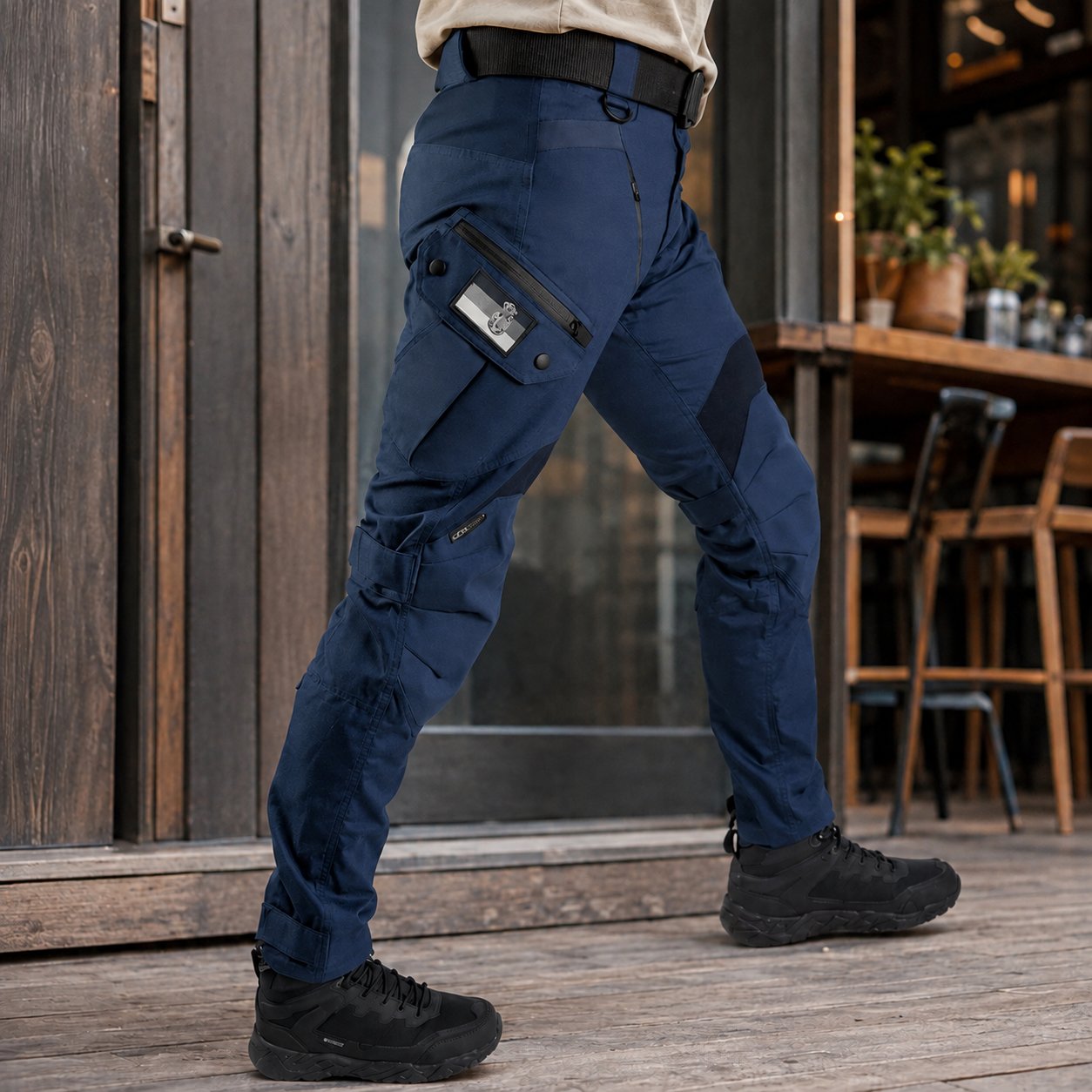 Men's utility cargo tactical pants in navy blue — additional view
