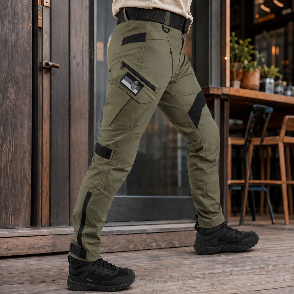 Men's utility cargo tactical pants in green — additional view