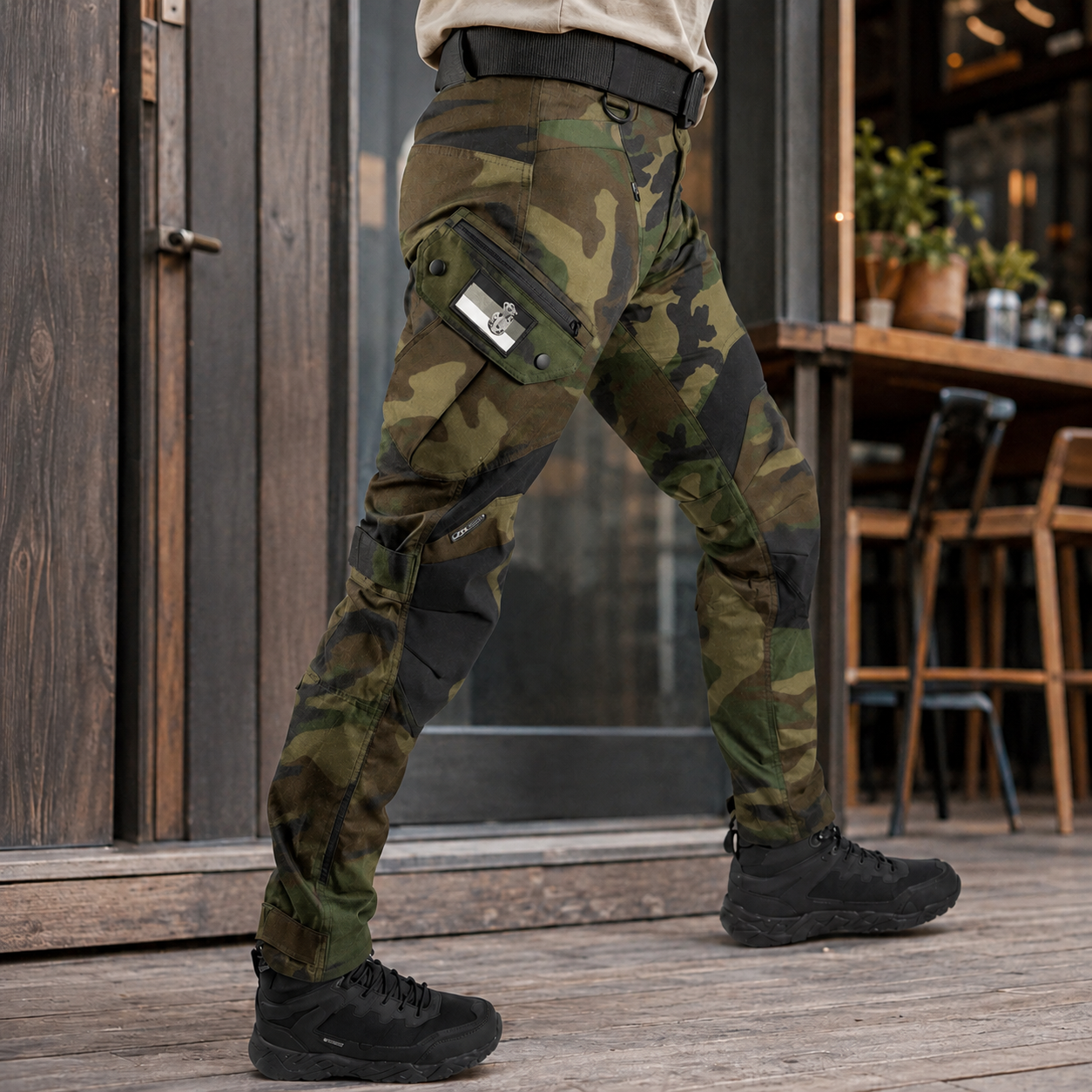 Men's utility cargo tactical pants in camo — additional view
