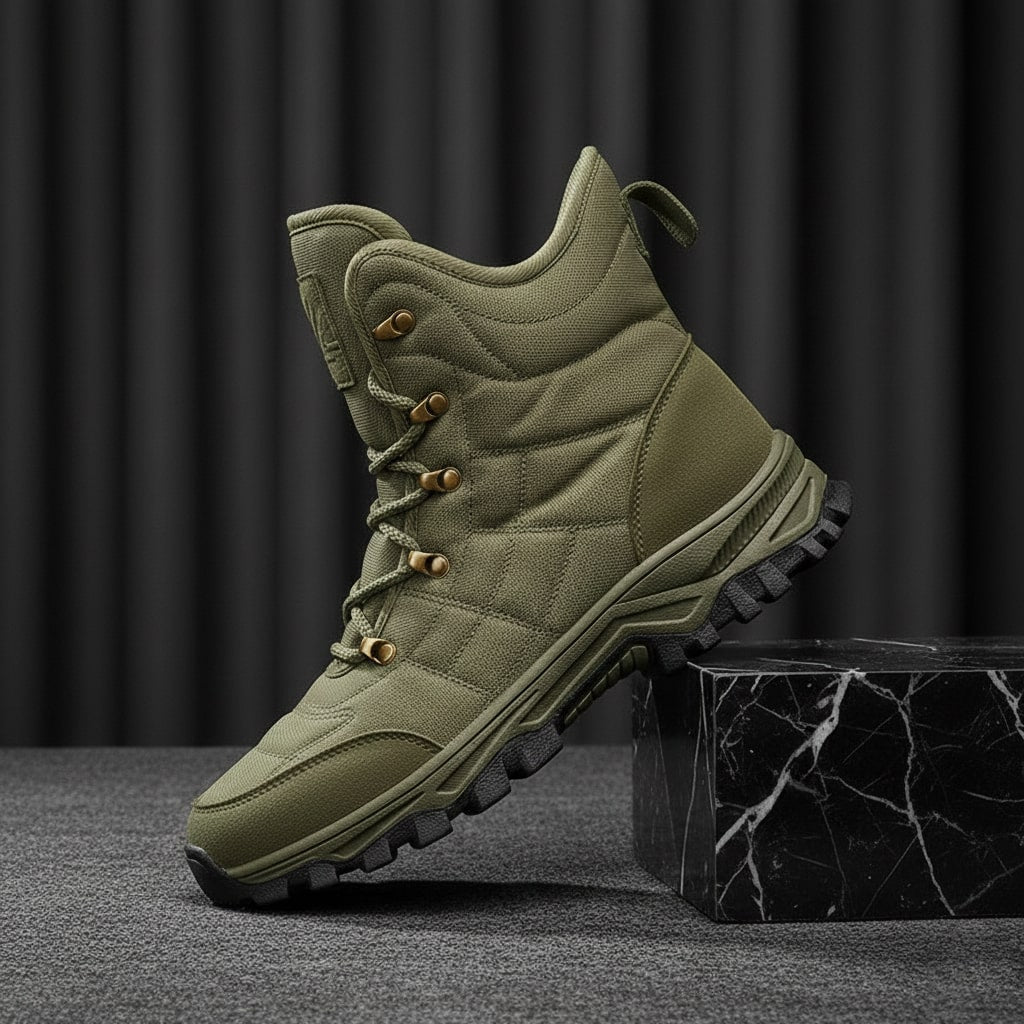 Men's insulated ankle boots in army green — alternate view