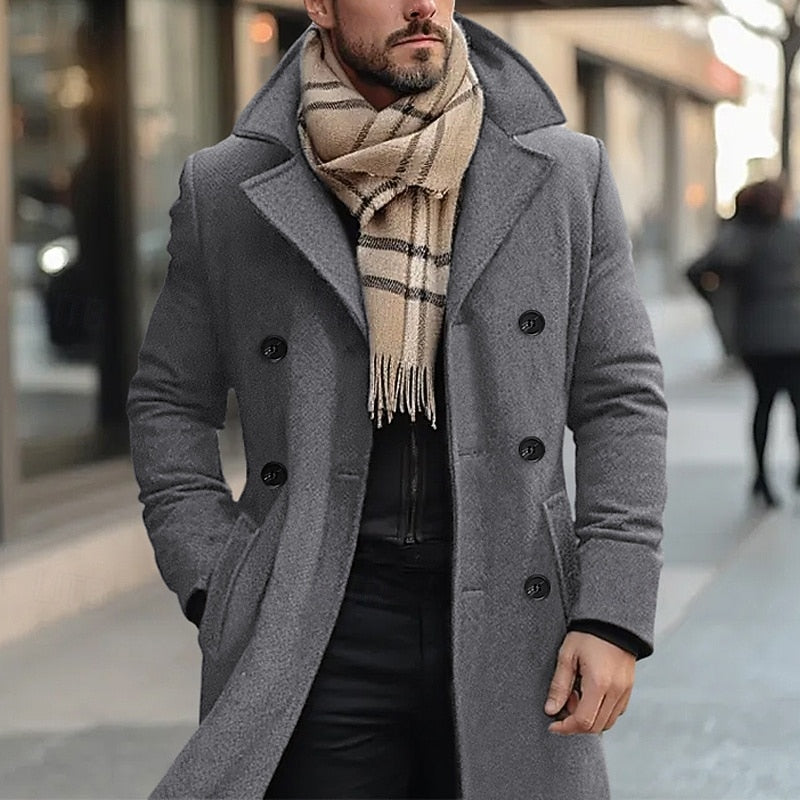 Deverell | Double-Breasted Longline Overcoat