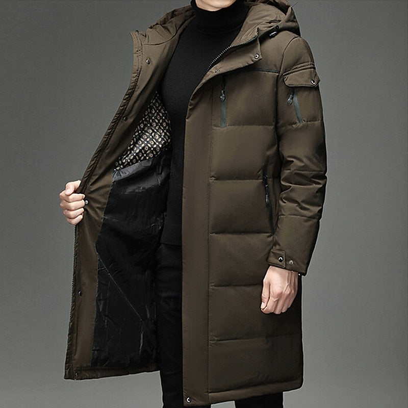 Men's hooded long winter coat — additional view