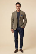 Men's single-breasted tailored blazer in khaki