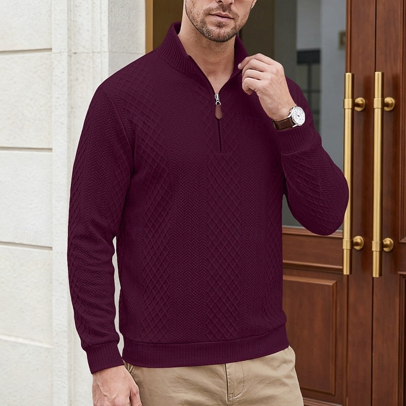 Kester | Textured Quarter-Zip Sweater