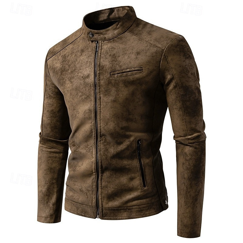 Men's stand-collar varsity jacket — alternate view