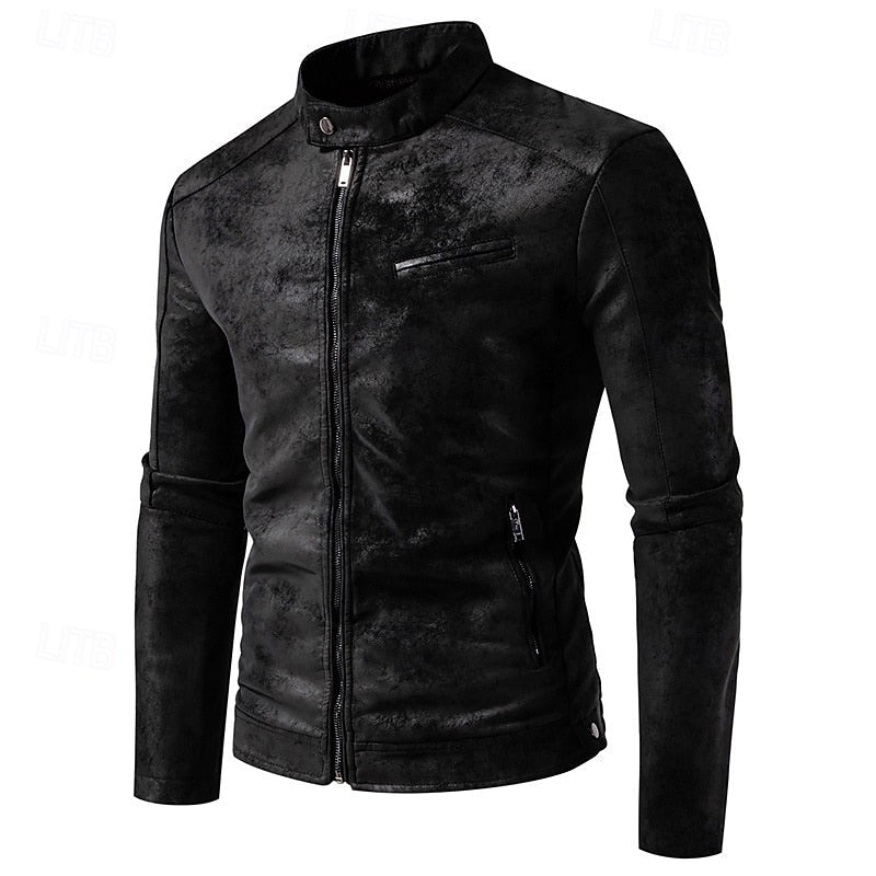 Men's stand-collar varsity jacket — additional view