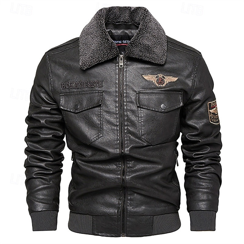 Men's aviator bomber jacket in gray — additional view