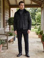 Men's slim-fit leather bomber jacket — additional view