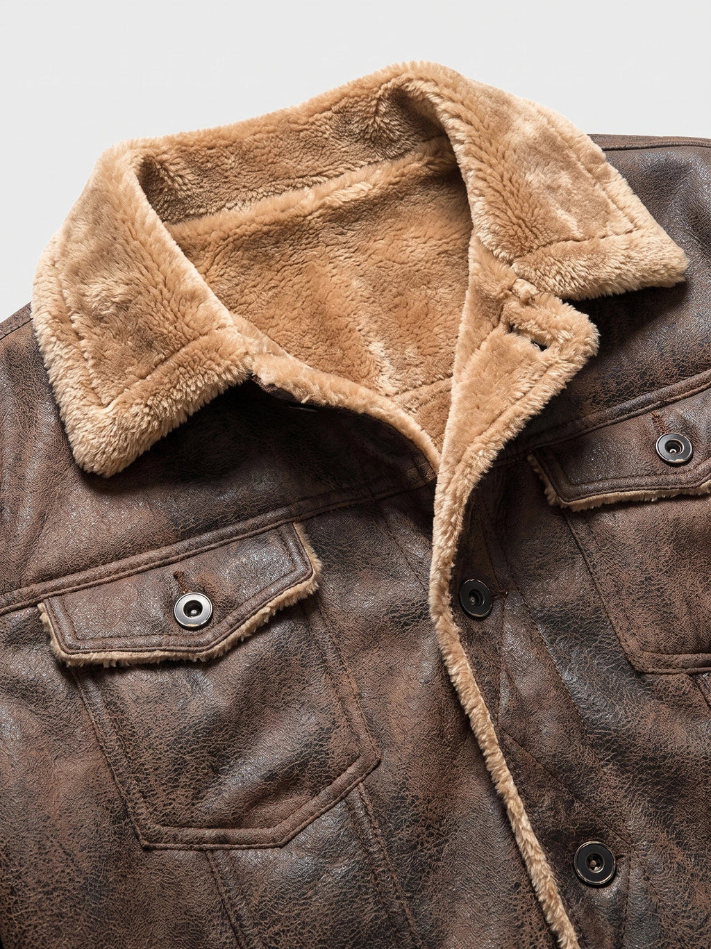 Men's slim-fit leather bomber jacket — additional view
