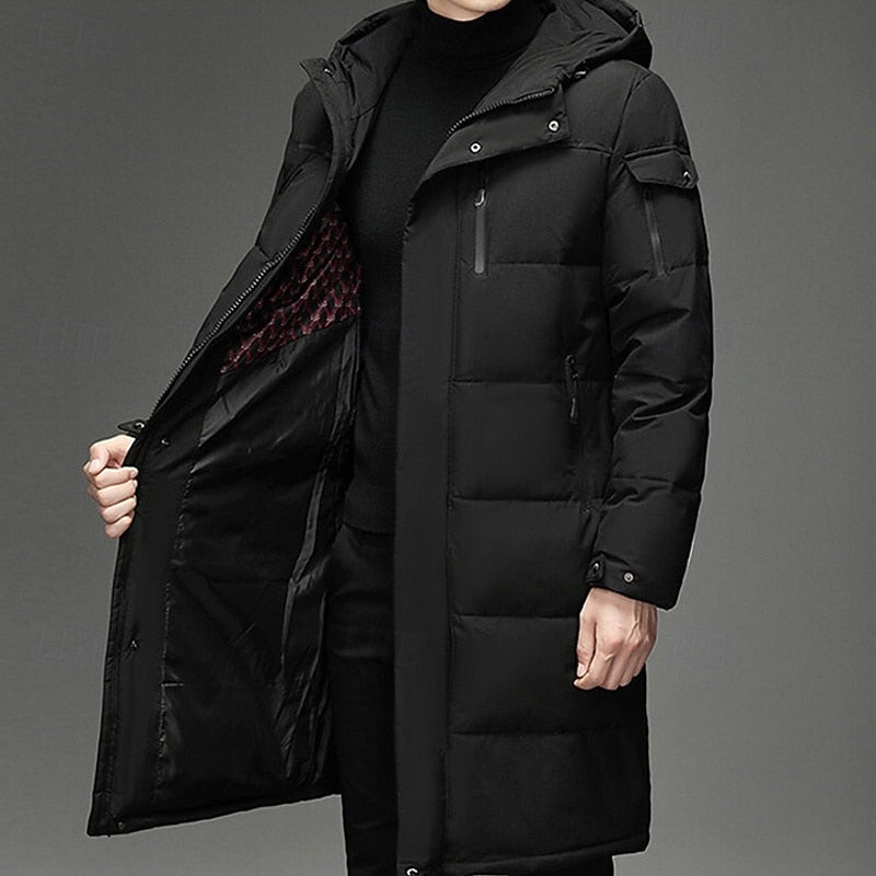 Men's hooded long winter coat — additional view