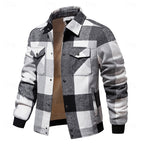 Men's rugged plaid flannel shirt jacket — additional view