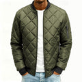 Men's quilted varsity bomber jacket in army green