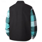 Men's patchwork button-up shirt jacket — additional view