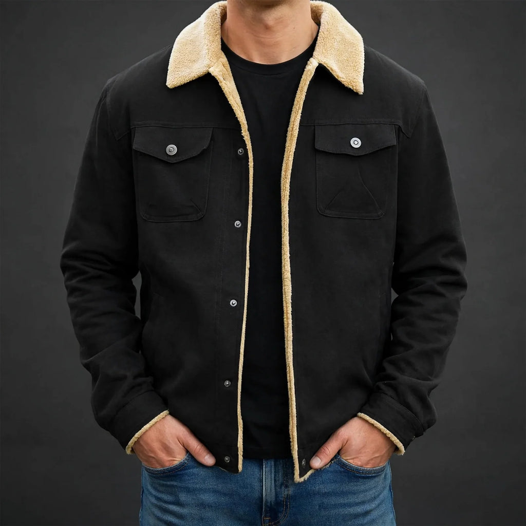 Men's sherpa-lined canvas work jacket — additional view