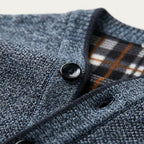 Men's plaid lined button up cardigan — additional view