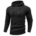 Men's slim-fit drawstring hoodie in black