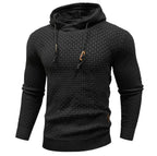 Men's slim-fit drawstring hoodie in black