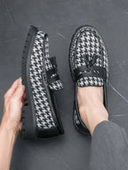 Men's houndstooth tassel loafers — additional view