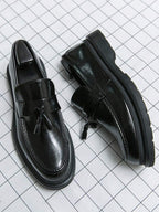 Men's houndstooth tassel loafers — additional view
