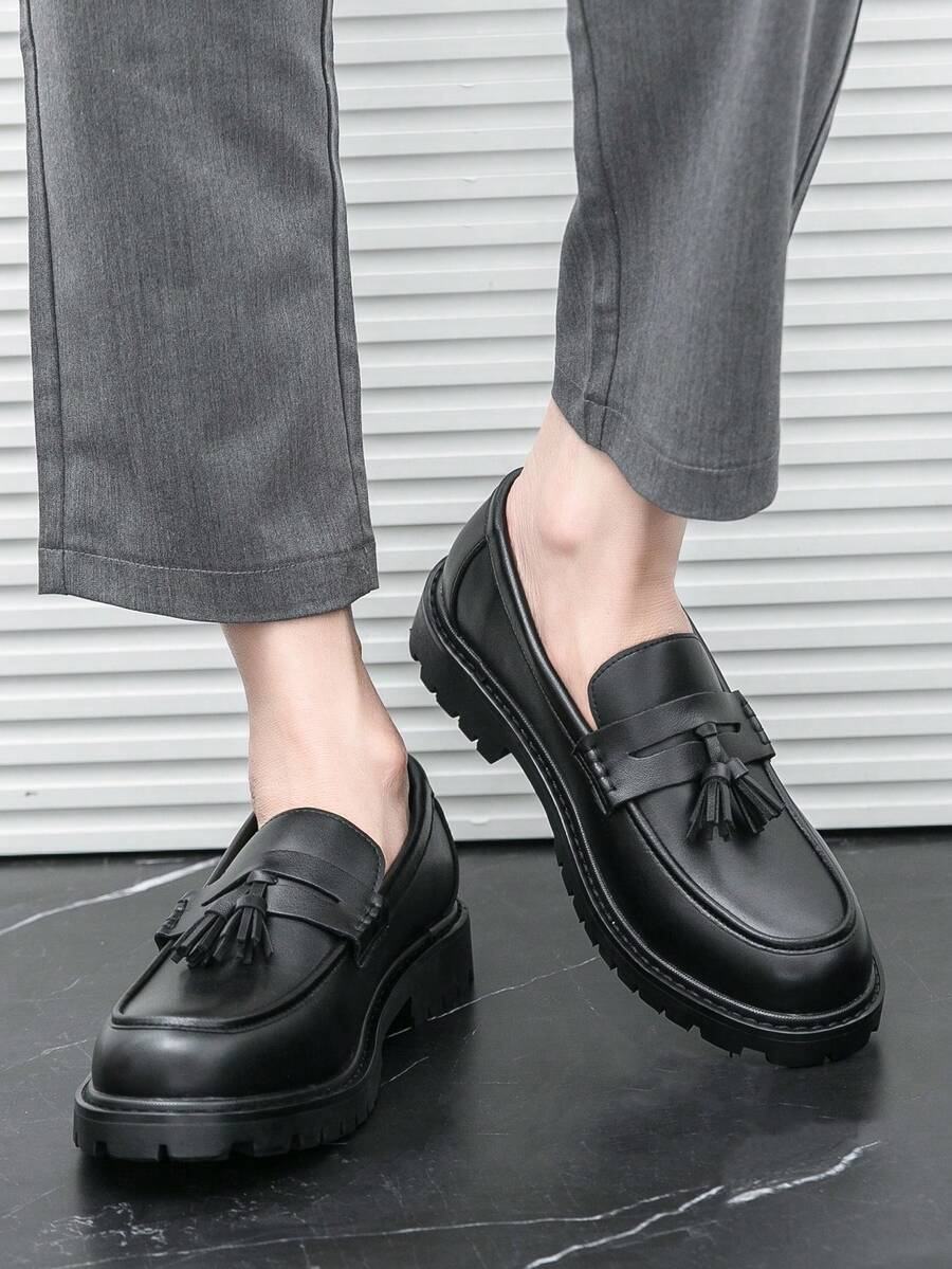 Men's houndstooth tassel loafers — additional view