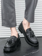 Men's houndstooth tassel loafers — additional view