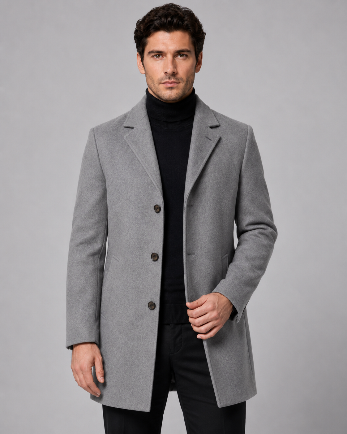 Men's single-breasted tailored coat — additional view