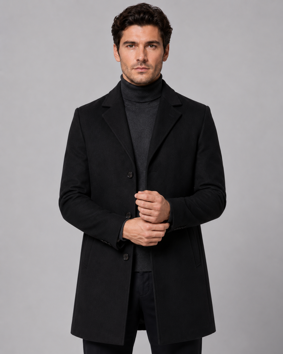 Men's single-breasted tailored coat — additional view