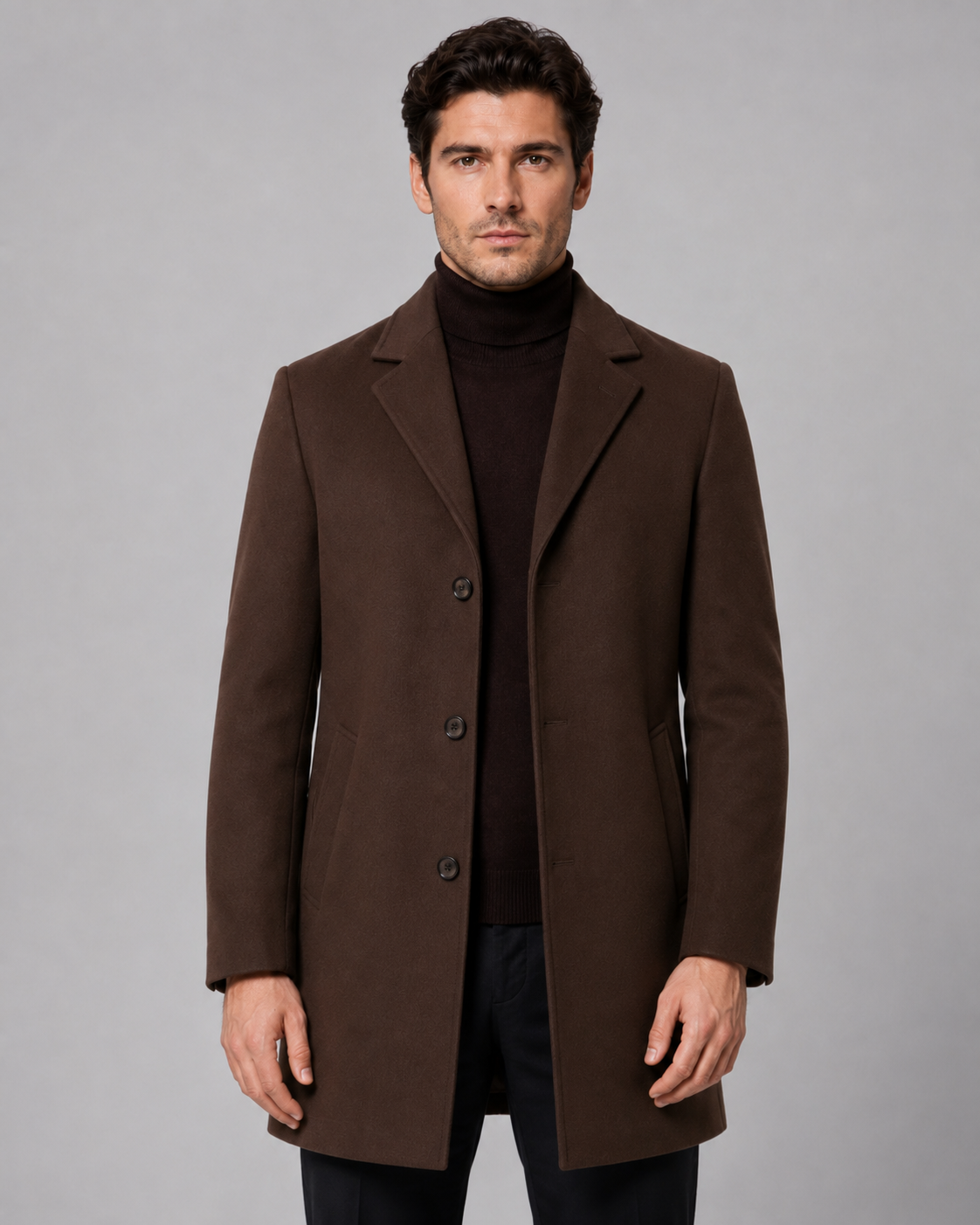 Men's single-breasted tailored coat