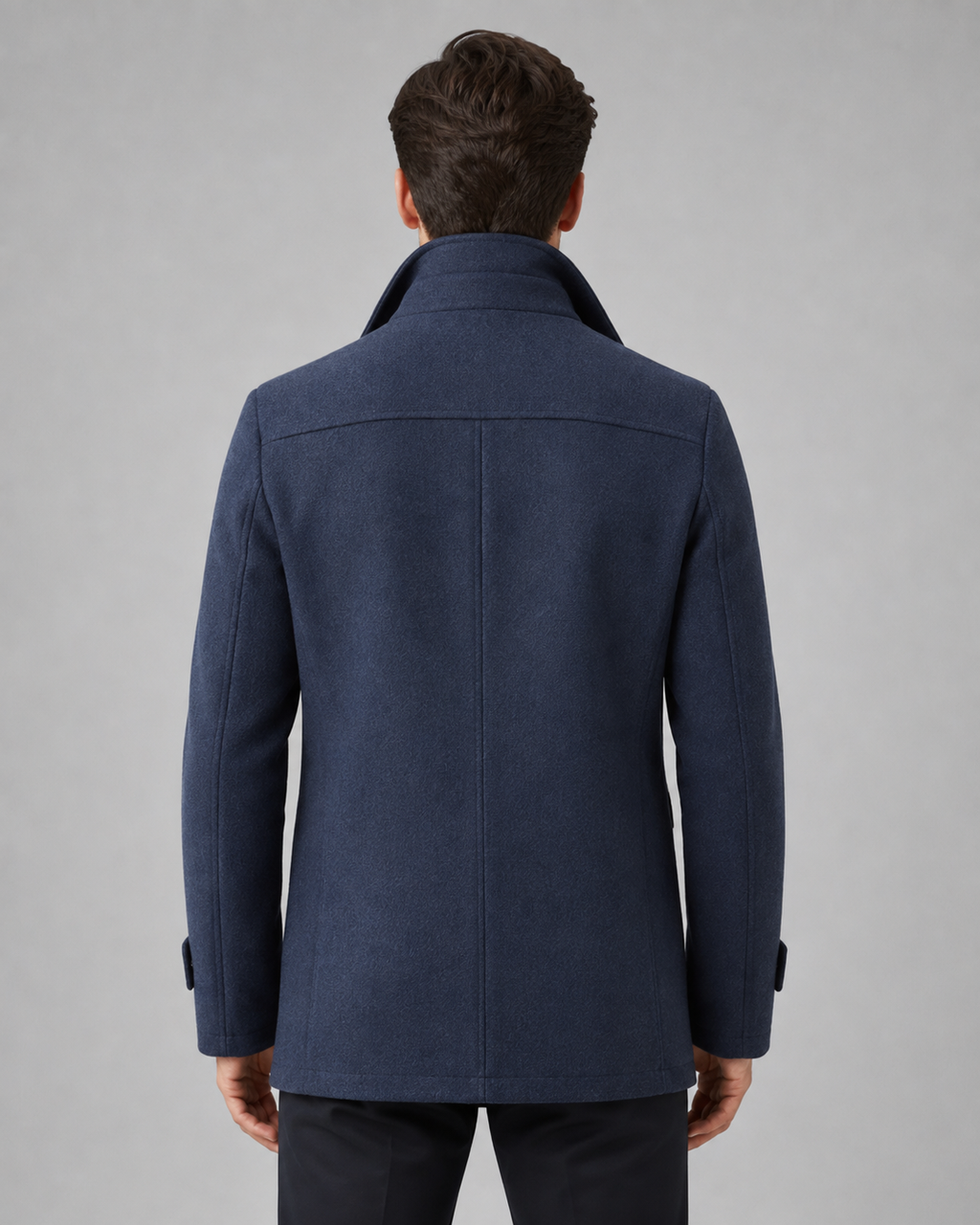 Men's funnel-neck tailored coat — alternate view