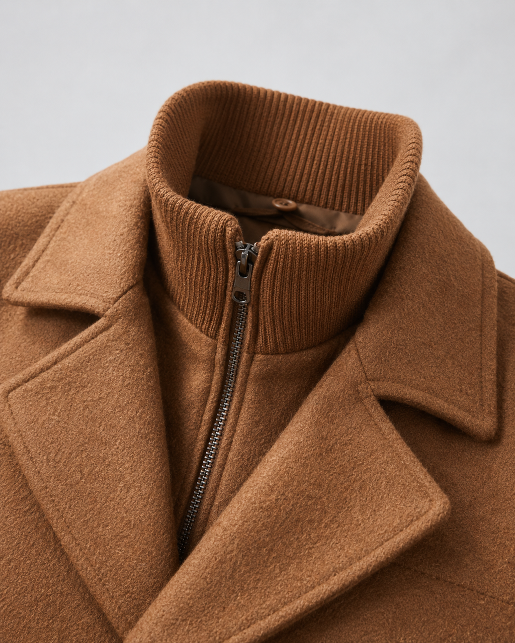 Men's funnel-neck tailored coat — additional view