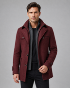 Men's funnel-neck tailored coat — additional view