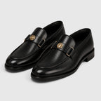 Men's breathable slip-on driving loafers in black