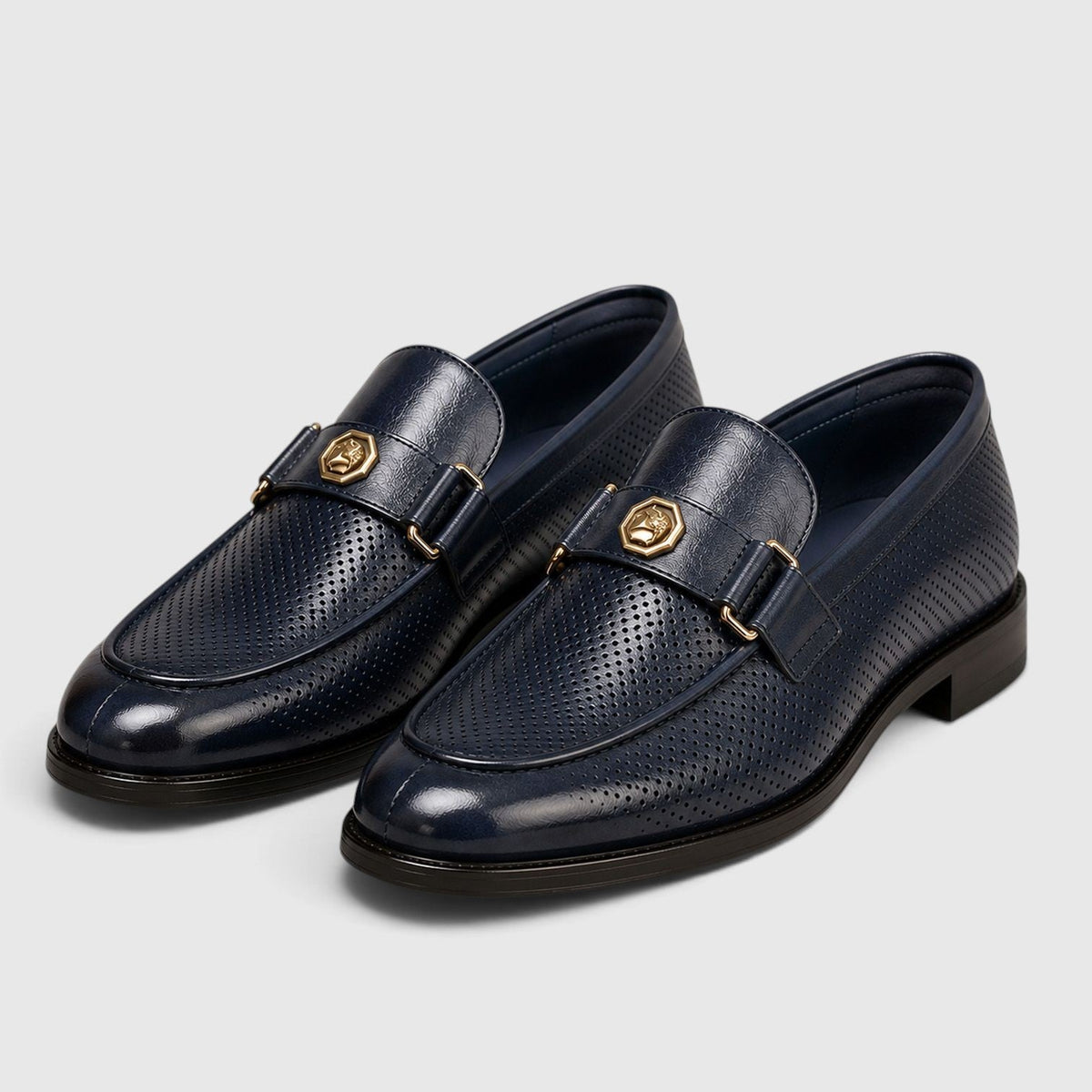 Men's breathable slip-on driving loafers in navy — additional view