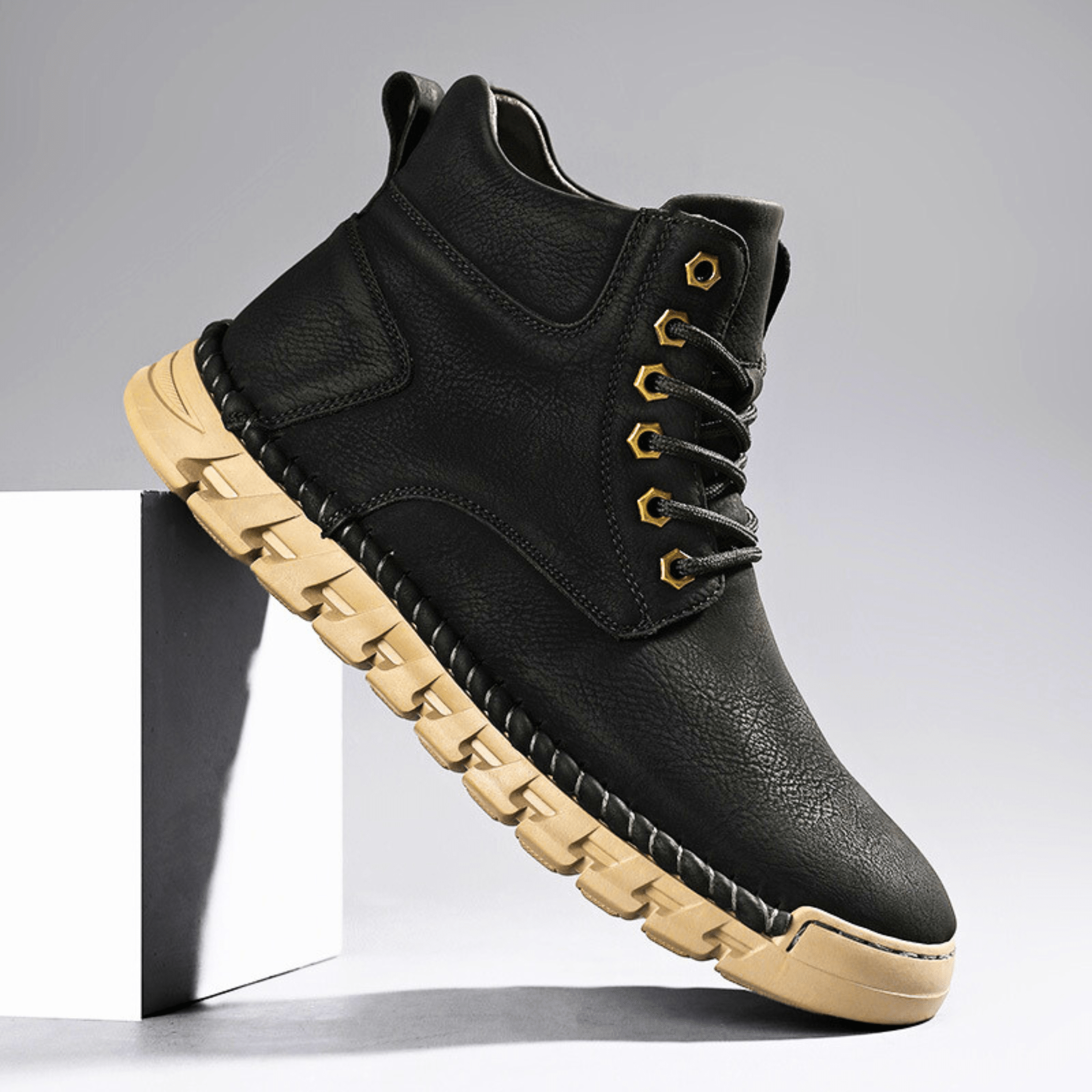 Men's lace-up leather ankle boots — additional view