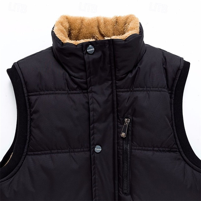 Men's sherpa-lined puffer vest — additional view