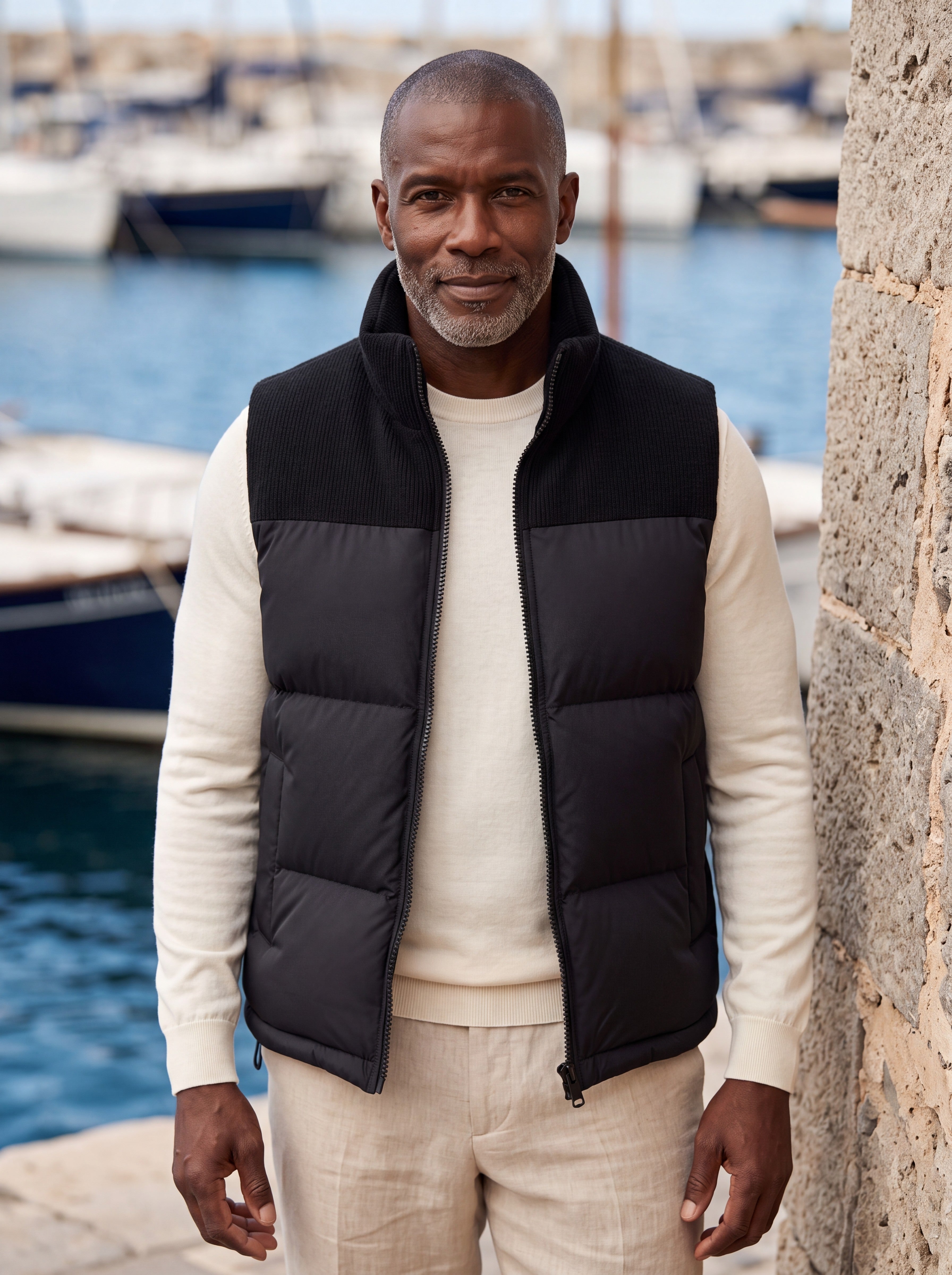 Men's slim-fit stand-collar puffer vest — additional view