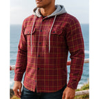 Men's checked hooded shacket — additional view