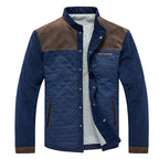 Men's color block quilted jacket — detail view
