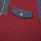Men's textured quarter-zip sweater — detail view
