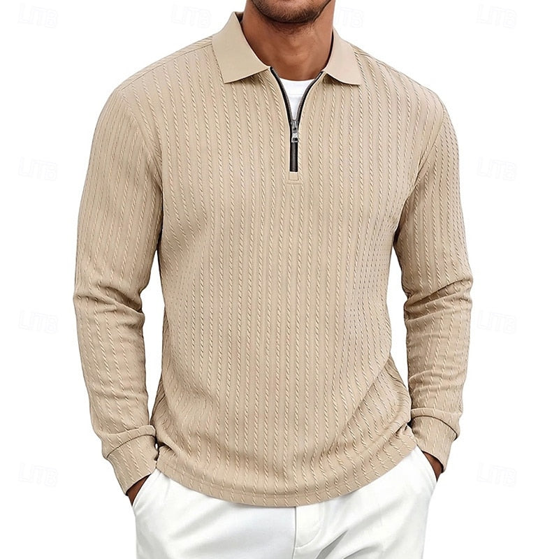Vernon | Quarter-Zip Textured Polo Shirt