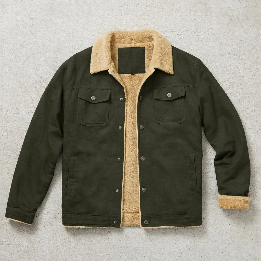 Men's sherpa-lined canvas work jacket — additional view