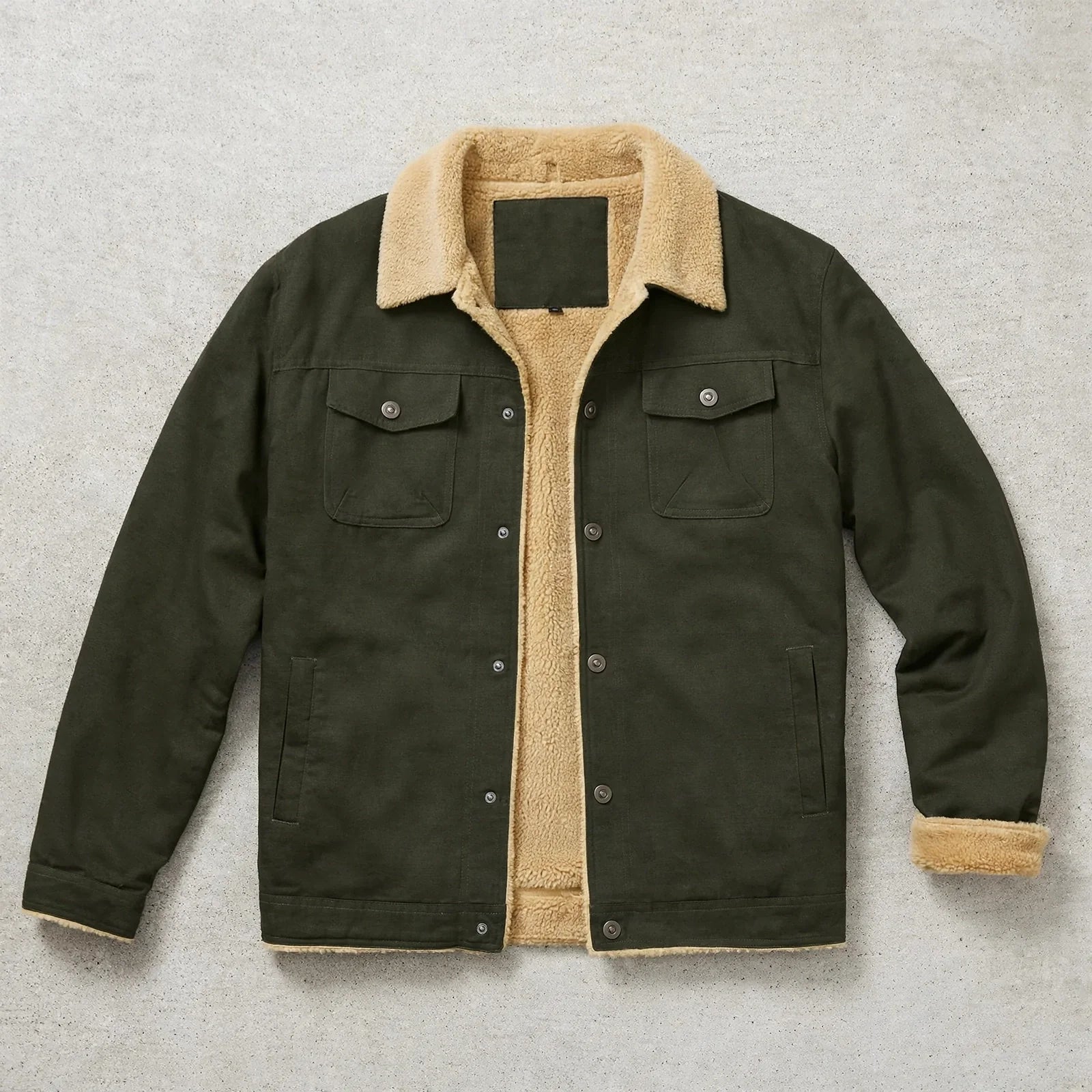 Men's sherpa-lined canvas work jacket — additional view