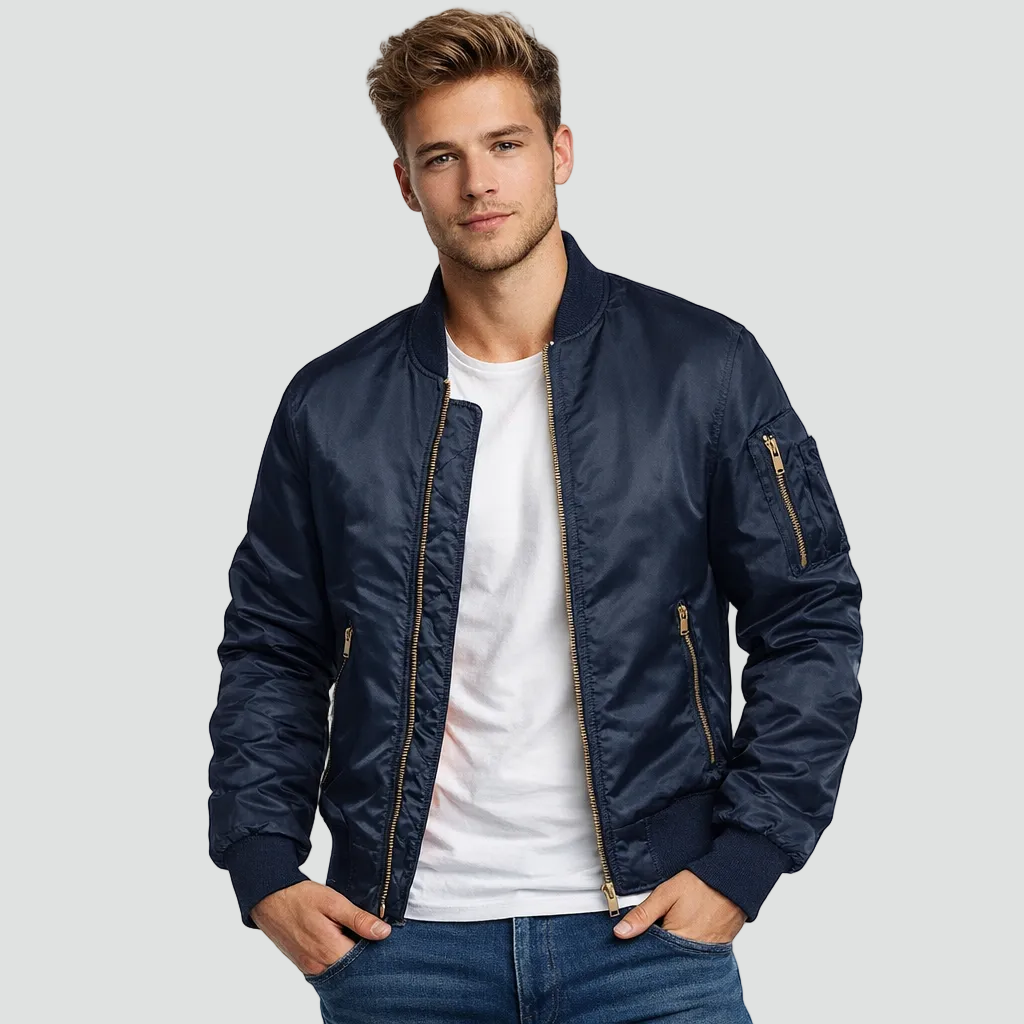 Men's padded harrington bomber jacket