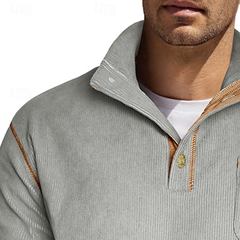 Merrick | Textured Half-Button Knit Pullover