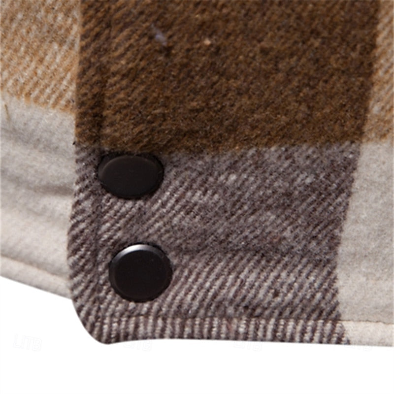 Men's rugged plaid flannel shirt jacket — additional view