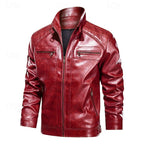 Men's classic leather bomber jacket — alternate view