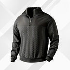 Men's half-zip cable-knit sweater — additional view