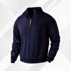 Men's half-zip cable-knit sweater — additional view