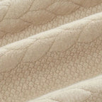 Men's half-zip cable-knit sweater — detail view