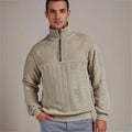 Men's half-zip cable-knit sweater in beige
